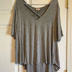 Mossimo Supply Co. Heather Gray Short Sleeve Top